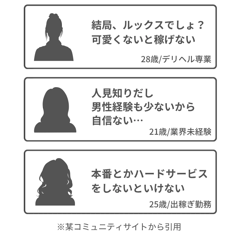 女性の声 - 稼げる不安